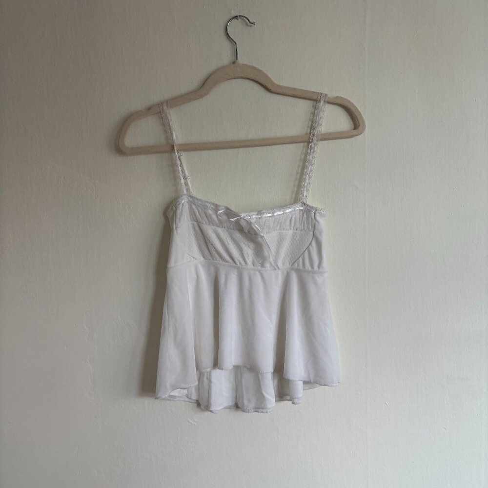 White Cami Tank Top with Bow
